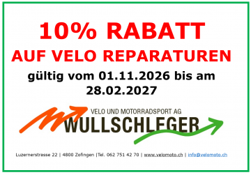 Velo Reparaturen 10% Rabatt